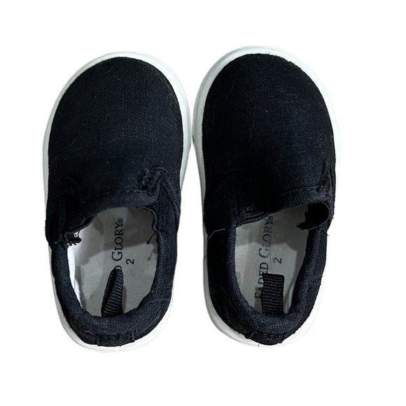 Faded Glory Black Slip-On Sneakers Size 2 Baby - Picture 4 of 8